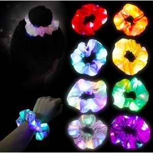 Nieuwe titel:8 stuks lichtgevende haarelastiekjes met 3 lichtmodi - Oplichtende haaraccessoires voor vrouwen en meisjes