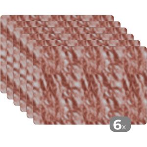 Placemats - Roze - Luxe - Stenen - Marmer - Onderlegger - Afdekplaat voor kookplaat - 45x30 cm - 6 stuks