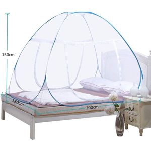 Klamboe bed luifel pop-up opvouwbare dubbele deur anti-muggenbites (180 * 200 * 150 cm)