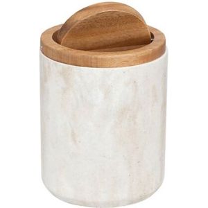 5Five Como Tafel afvalemmer met deksel - Marmereffect - 1,5L - Beige
