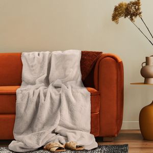 Paco Home Decoratieve Woondeken Gezellige Sprei Sofa Deken Wasbaar Zacht Crème