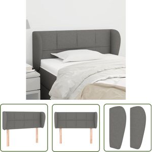Donkergrijs Hoofdbord met Randen - 93x23x78/88cm Hoofd Bord - Hoofdkussen - Beddecoratie - Klassiek Hoofdbord - Grijs Hoofdbord