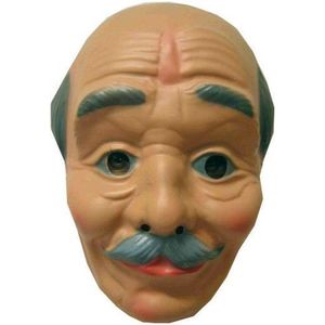 Masker - Opa - Kaal hoofd met snor