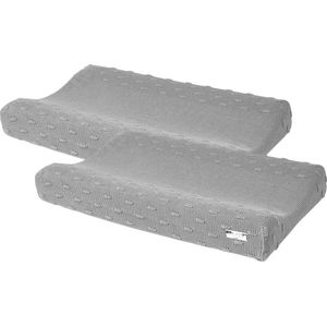 Meyco Baby Knots aankleedkussenhoes - 2-pack - grey - 50x70cm