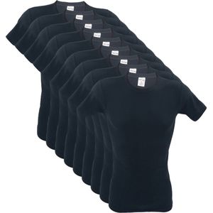 9 stuks SQOTTON O-neck-T-shirt - Zwart - Maat S