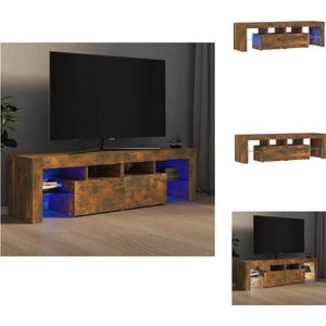 vidaXL TV-meubel met LED-verlichting - gerookt eiken - 140x36.5x40 cm (LxBxH) - Kast