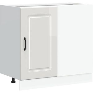 vidaXL - Keuken - onderkast - Kalmar - bewerkt - hout - hoogglans - wit
