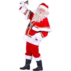 Kerstman kostuum Polyester deluxe met cape maat M