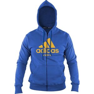 Adidas-hoody met rits | blauw-oranje | maat XXL