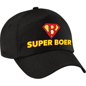 Super boer pet zwart Achterhoek festival cap voor volwassenen - festival accessoire