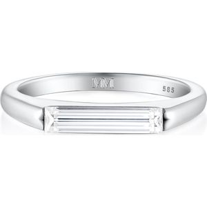 Aurelia - 18k Witgouden Solitair Moissanite Baguette Ring - 1.6 karaat