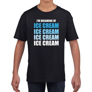 Dreaming of ice cream fun t-shirt - zwart - kinderen - Feest outfit / kleding / shirt 146/152