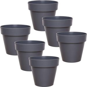 Set bloempotten, 6 stuks, 11 cm hoog, kleurig, ronde bloempot, bloemenvaas, plantenbak, plantenpotten, kruidenpot, binnen en buiten, onbreekbaar.