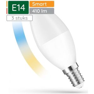 Spectrum Smart LED Lamp E14 5W - 230V - 410 Lumen - 2700-6500K - Wi-Fi Smart LED - 3 stuks