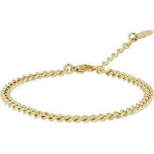 My Bendel 4 mm grove gouden schakelarmband - Stoere armband met grove gouden schakels - Met luxe cadeauverpakking