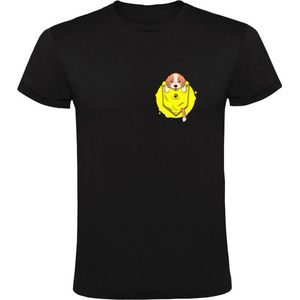 Plassende Hond Borstzakje Heren T-shirt - dieren - honden - plassen - luier - wc