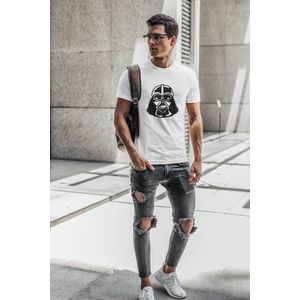 Rick & Rich - T-Shirt Darth Vader - T-Shirt Star Wars - Wit Shirt - T-shirt met opdruk - Shirt met ronde hals - T-shirt Man - T-shirt met ronde hals - T-shirt maat S