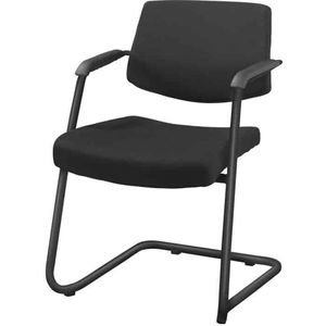 Vergaderstoel lage rug Elan in zwart stof met zwart frame