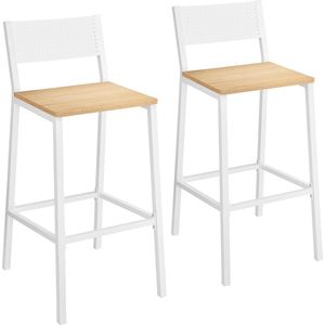 Rootz 2-delige set barkrukken - keukenkrukken - stoelen op toonbankhoogte - spaanplaat en staal - 50,7 cm x 43,1 cm x 97,2 cm