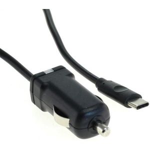 USB-C autolader met vaste kabel - 3A / zwart - 1,1 meter