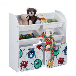 Relaxdays speelgoedkast - opbergkast speelgoed - kinderkast met opbergbakken - kinderkamer