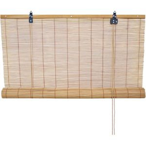 Bamboebaas® bamboe rolgordijn Dani - Bruin - 80x160 cm - Natuurlijke look - Zonwerend - Duurzaam bamboe - Lichtdoorlatend - Geschikt voor binnen en buiten - Eenvoudige montage