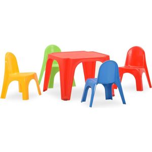 vidaXL Kindertafel en stoelenset PP