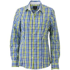 James and Nicholson Dames/dames geruit overhemd (Koningsblauw/groen/wit)