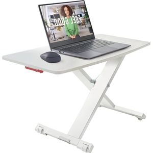 Hoogte Verstelbare Zit Sta Bureau Met Schuiflade - Ergo Cosy Assortiment Wit Grijs - 700x350 mm - Voor Computerschermen Monitors Laptops