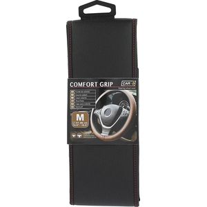 Car Plus Stuurhoes Comfort Grip Vent Uni Kunstleer Zw/rd 37-38 Cm