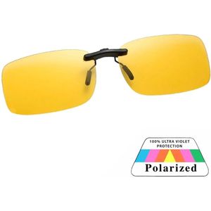 Fako Sunglasses® - Clip On Voorzet Zonnebril - Overzet Clip-on - Polariserend - Polarized - Small - 135x37mm - Night Vision - Geel