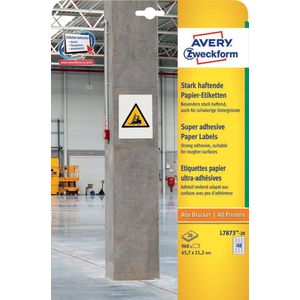 Avery-Zweckform L7873-20 ( 45.7 x 21.2 mm, Wit, 960 stuk(s), Permanent, Sterk hechtend