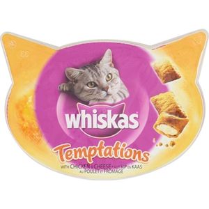 Whiskas snack temptations kip/kaas - 60 gr - 8 stuks