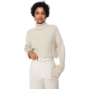 Trendyol Zwarte Cropped Basic Gebreide Trui Twoaw22Kz0223