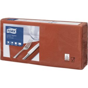 Tork tissue servet 33x33cm 2-laags 1/4-vouw terracotta 10x200