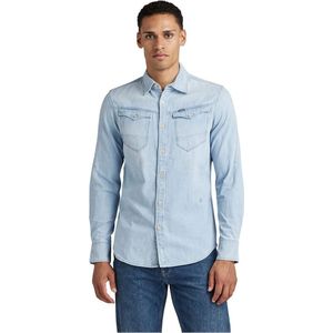 G-star Arc 3d Slim Shirt Met Lange Mouwen Blauw S Man