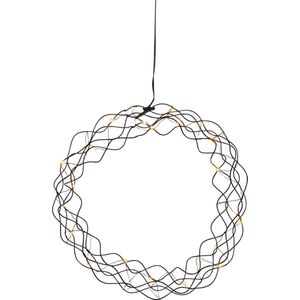 Star Trading LED-lichtslinger Curly vanStar Trading, raamlamp Kerstmis warm wit van draad en kunststof in zwart, transparant, met kabel, Ø: 30 cm