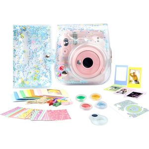 Complete Accessoires Set Geschikt voor Fujifilm Instax Mini 11 - Camera Tas met Filters, Fotoalbum en Meer - Zand Blauw