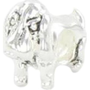 Quiges - 925 - Zilveren - Bedels -Sterling zilver - Beads - Hond Teckel Puppy Kraal Charm - Geschikt – voor - alle bekende merken - Armband Z384