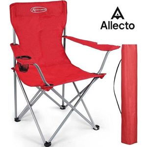 Opvouwbare campingstoel, klapstoel, lichtgewicht draagbare stoel met bekerhouder en armleuningen, draagvermogen tot 100 kg, visstoel voor kamperen, strand, tuin, barbecue, vissen - rood