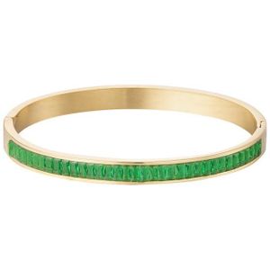 Bijoutheek Armband (Sieraad) Harde zirkonia stenen bangle goud Groen