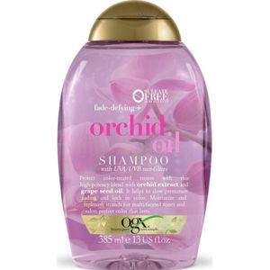 OGX Shampoo Fade-Defying + Orchid Oil Shampoo 385ml - Speciaal voor gekleurd haar - Beschermd alle kleuren - Orchideeën olie - Vitemine E