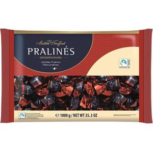 Maître Truffout - Pralinees pure chocolade met kersen en likeur 4% vol. 1kg - Doos 6 stuks