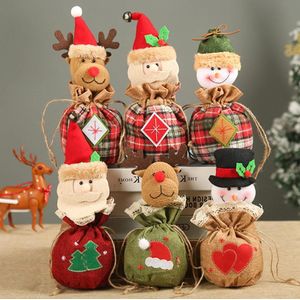6PCS Kerstversieringen Gift Zakken - gebreide Kerstmis Candy Bags - Kerst koord Gift Zakken - Gift Pouch Goody Bags voor Gift - Kerstfeest Favor Supplies