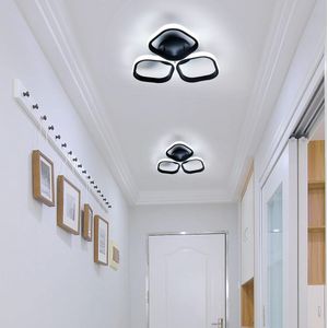 Moderne LED Plafondlamp - Kroonluchter - Gangpad of Hal - 3 Kop Led Lamp - Zwart - 35 cm - Plafoniere