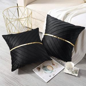 Kussenhoes zwart 45 x 45 cm decoratief kussen sofakussen zacht bankkussen kussenhoes sierkussenhoes verborgen ritssluiting voor woonkamer slaapkamer set van 2