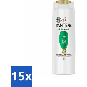 Pantene - Shampoo - Glad & Zijdezacht - Voedt en Versterkt - Voor Pluizig Haar - 225 ml - Bulkverpakking - 15 stuks