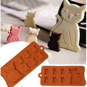 Siliconen bakvorm katten - koekjes - chocolade