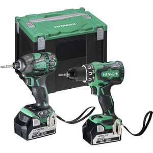 Hitachi combopack - KC18DBDL(WB) - bestaande uit DS18DBL2 boor-schroefmachine + WH18DBDL2 slagschroevendraaier + 2x accu BSL1850 + lader in HSC IV
