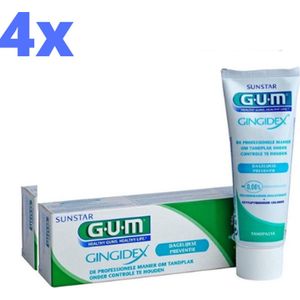 4x GUM Gingidex Tandpasta 0,06% Chloorhexidine - 75 ml